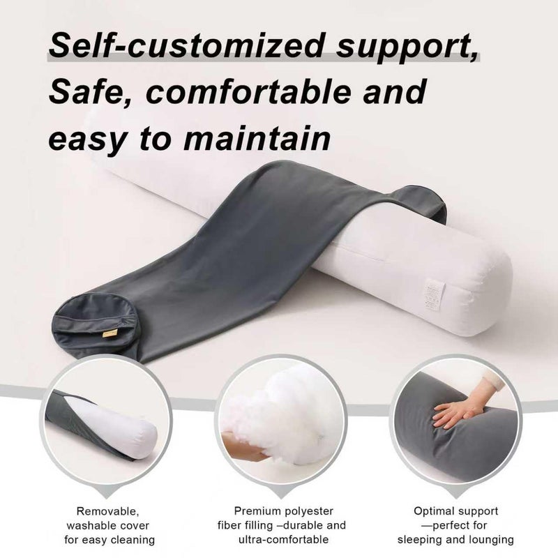 Ailuteie Body Pillow for Adults,Long Round Pillow,Big Cylindrical Pillow,Large Full Bolster Pillows for Side Sleepers (Charcoal Gray, 47.24"*7.87") - Image 4