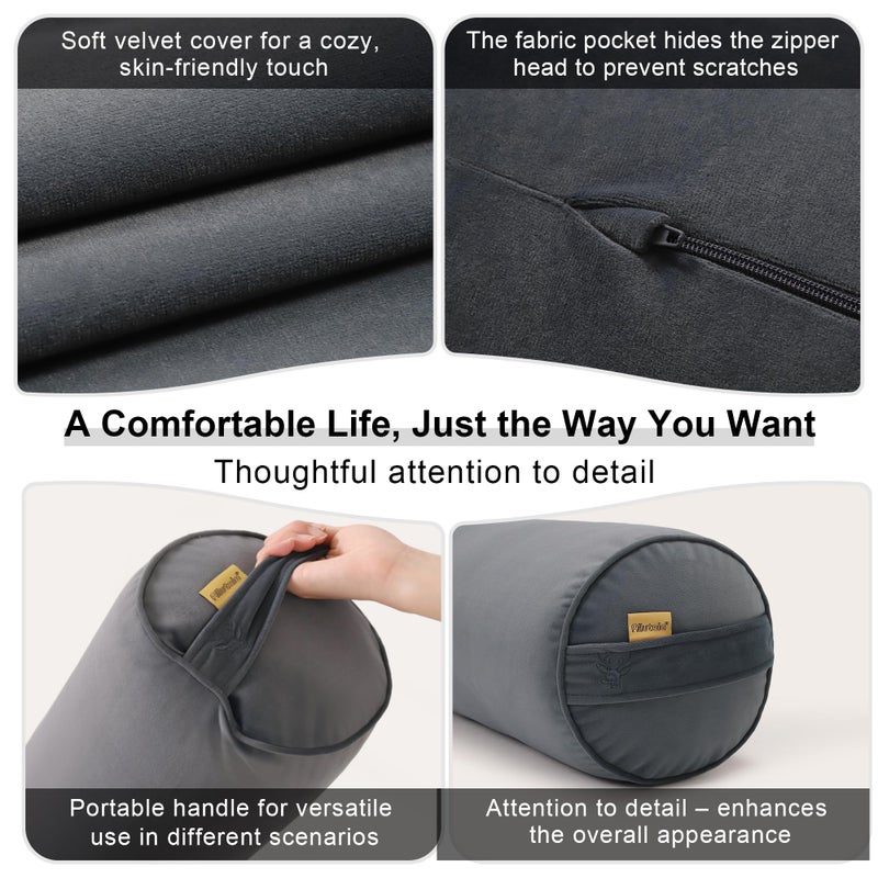 Ailuteie Body Pillow for Adults,Long Round Pillow,Big Cylindrical Pillow,Large Full Bolster Pillows for Side Sleepers (Charcoal Gray, 47.24"*7.87") - Image 5