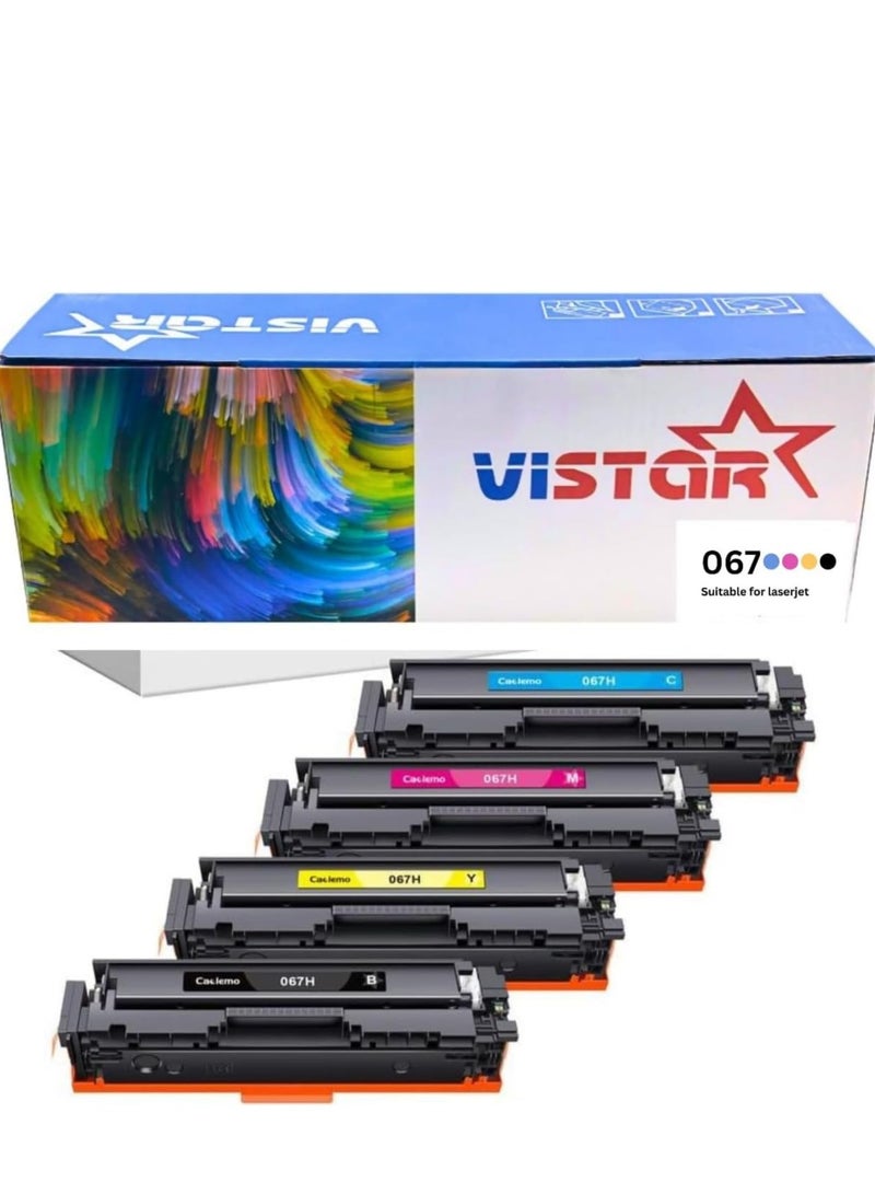 عبوة حبر Vistar 067 متوافقة مع طابعة CANON M281FDW، لون أسود | سماوي | أرجواني | أصفر