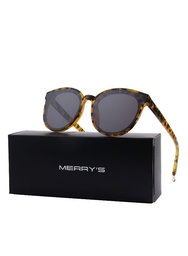 MERRY'S Round Sunglasses for Women Vintage Eyewear S8094 (Leopard, 63) - Image 2