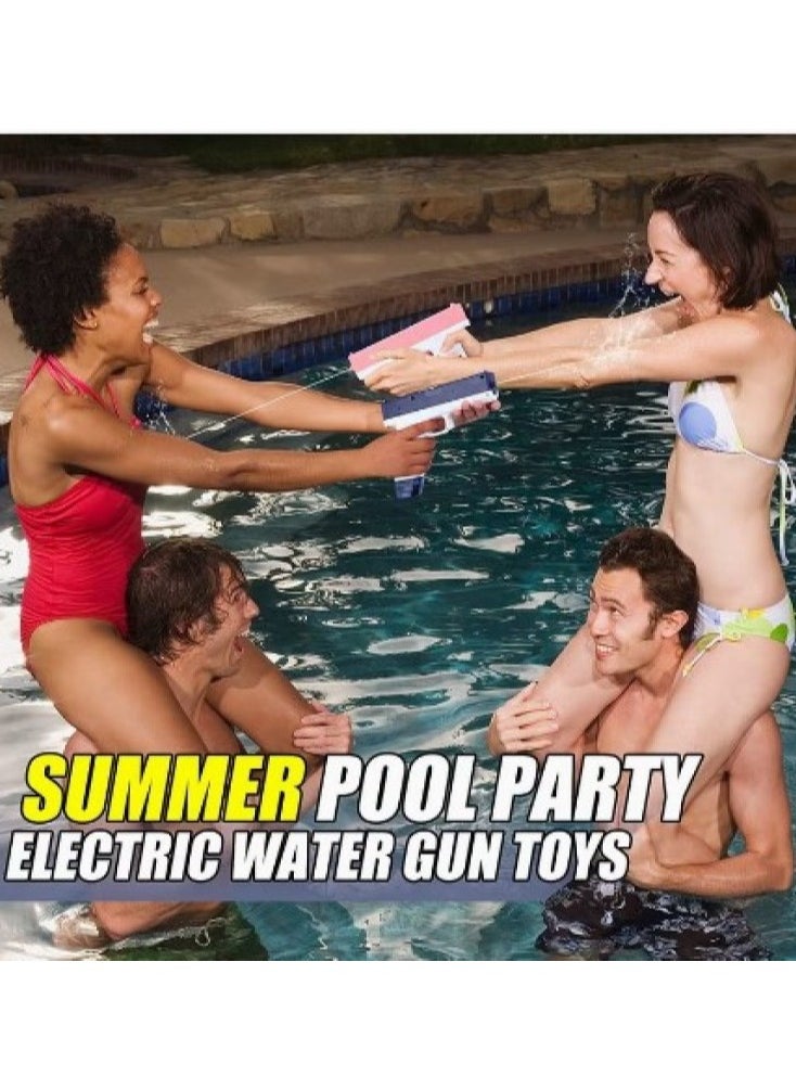 Electric water gun, automatic Glock water gun for kids and adults, beach and pool water gun for summer play (pink)