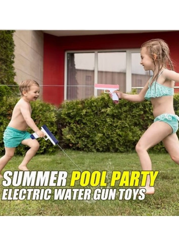 Electric water gun, automatic Glock water gun for kids and adults, beach and pool water gun for summer play (pink)