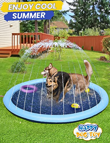 PETOCAT Splash Pad NonSlip Dogs Cool Sprinkler Pool Extra Large Splash Pads for Kids Dog Baby Wading Pool Summer Outdoor Play Water Fun Toy Gift Easy to UseClean 107 inch - Image 5