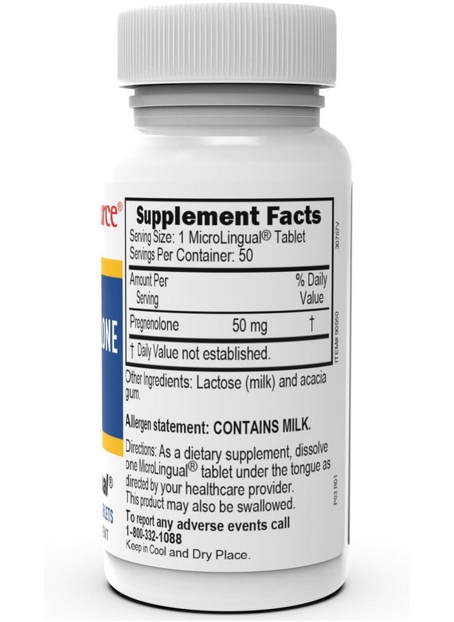 Superior Source Superior Source Pregnenolone 50 mg - Brain Health Support Supplement - Hormonal Health Support for Women & Men - Formula Aids Immune Health & Memory - 50 Instant Dissolve Tablets  - Image 2