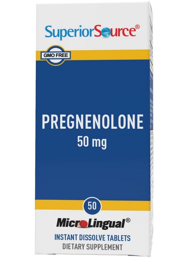 Superior Source Superior Source Pregnenolone 50 mg - Brain Health Support Supplement - Hormonal Health Support for Women & Men - Formula Aids Immune Health & Memory - 50 Instant Dissolve Tablets  - Image 5