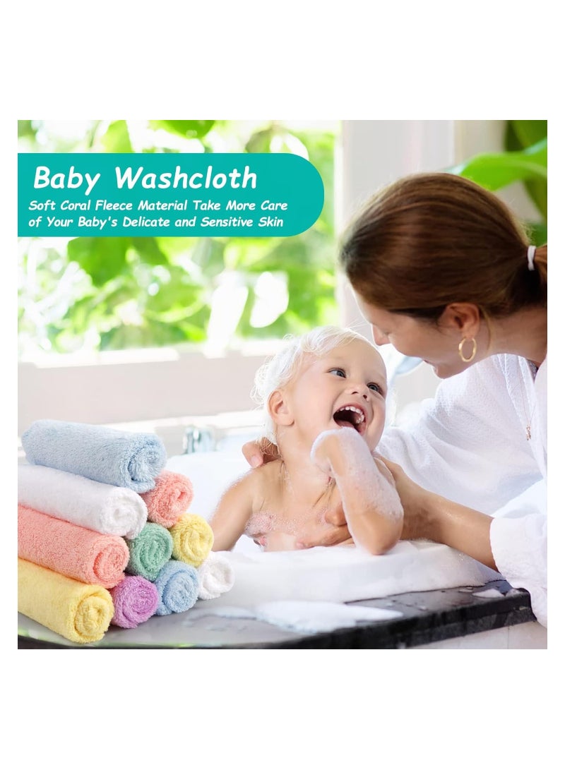 Zikra Baby Flannel Wash Face Cloths, 5 Pcs Ultra Soft Face Cloths, Breathable Bamboo Face Cloth Flannels Cotton Wash Face Towels, Reusable Facial Body Clean Cloths, for Baby Kids Adults( 25 x 25 cm) - Image 3