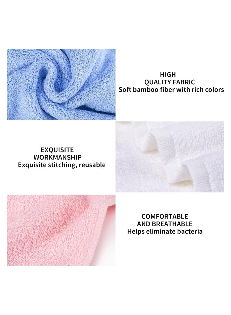 Zikra Baby Flannel Wash Face Cloths, 5 Pcs Ultra Soft Face Cloths, Breathable Bamboo Face Cloth Flannels Cotton Wash Face Towels, Reusable Facial Body Clean Cloths, for Baby Kids Adults( 25 x 25 cm) - Image 2