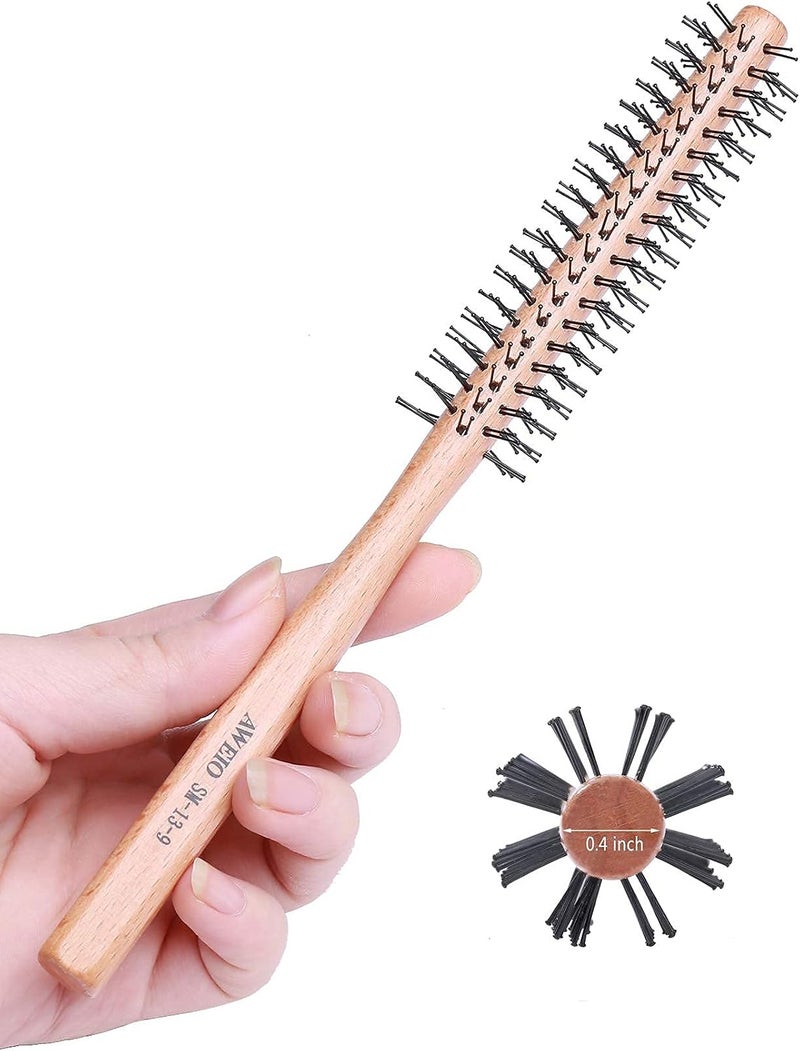 PERFEHAIR فرشاة مستديرة صغيرة للشعر القصير، أسطوانة كواف صغيرة بحجم 1 بوصة للنساء والرجال، مثالية للشعر الخفيف، الغرة، اللحية، التصفيف، الرفع، التجعيد - Image 1