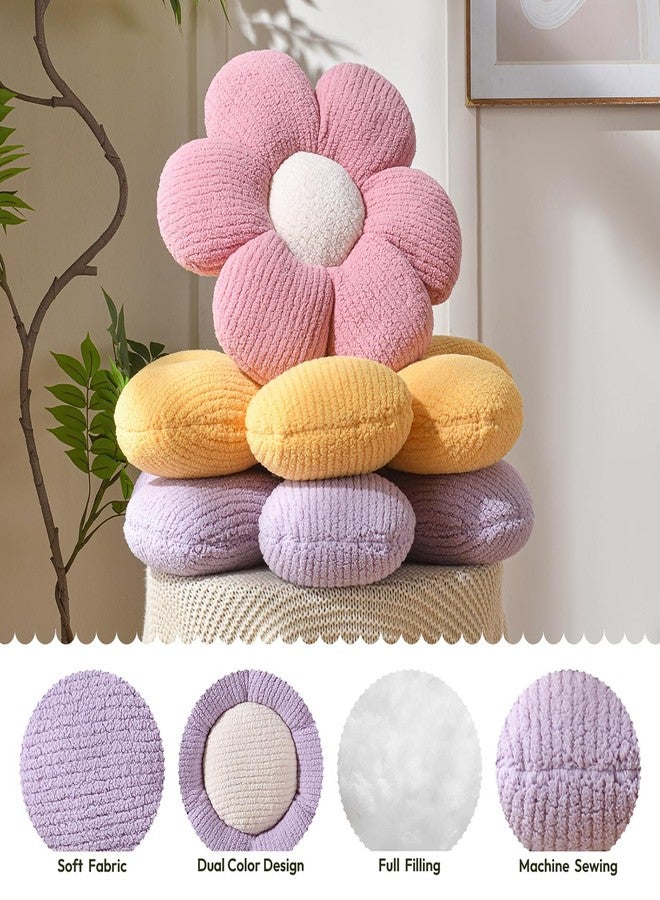 Sioloc Flower Pillow Flower Throw Pillow Aesthetic Floor Cushion Decorative Throw Pillow for Bed,Couch(Lavender,19.7") - Image 2