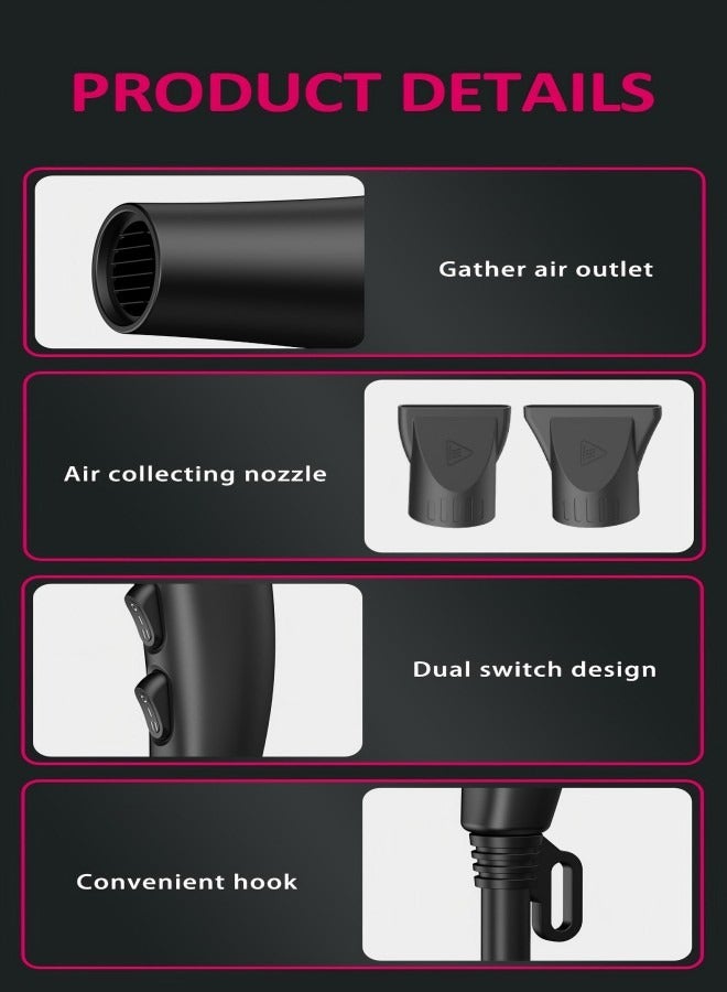 سوكاني مجفف شعر SOKANY بالأيونات السالبة، مجفف شعر سريع التجفيف متعدد الوظائف للاستخدام المنزلي، 2800 واط، درجة حرارة وسرعة قابلة للتعديل في مستويات متعددة، أسود (الموديل: SK-14023) - قابس: معيار أوروبي - Image 3
