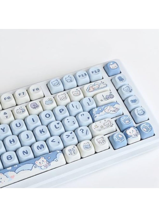 132 Key PBT Keycap Set - MOA Profile Round Cute Custom Pudding Keycaps for Cherry MX Mechanical Keyboards (Durable, Anti-Shine, Lovely patterns Design) - Image 1