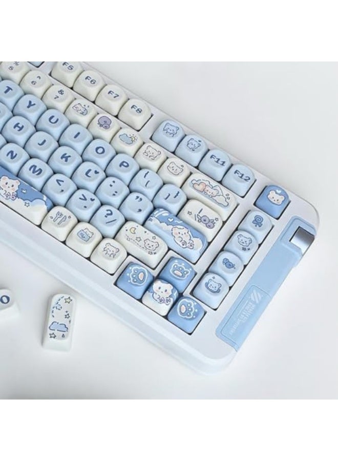 132 Key PBT Keycap Set - MOA Profile Round Cute Custom Pudding Keycaps for Cherry MX Mechanical Keyboards (Durable, Anti-Shine, Lovely patterns Design) - Image 3