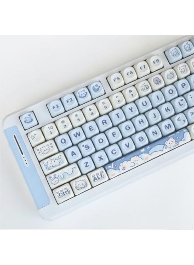 132 Key PBT Keycap Set - MOA Profile Round Cute Custom Pudding Keycaps for Cherry MX Mechanical Keyboards (Durable, Anti-Shine, Lovely patterns Design) - Image 5