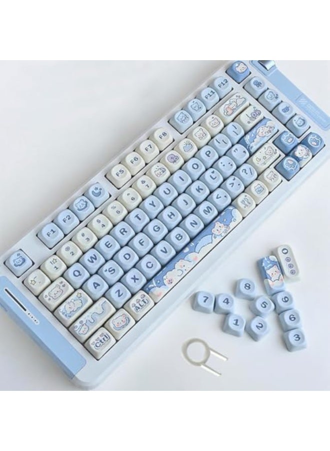 132 Key PBT Keycap Set - MOA Profile Round Cute Custom Pudding Keycaps for Cherry MX Mechanical Keyboards (Durable, Anti-Shine, Lovely patterns Design) - Image 2