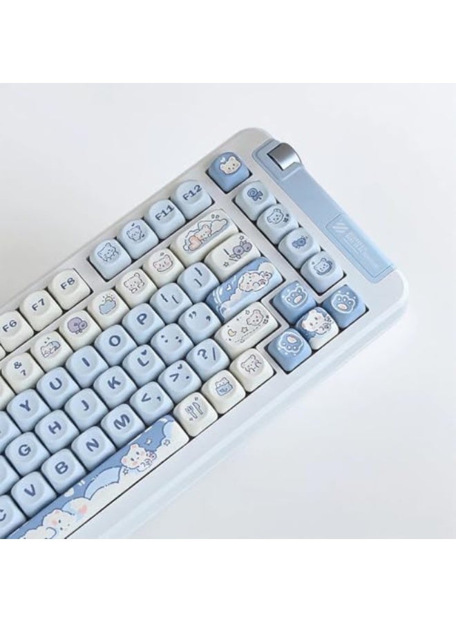 132 Key PBT Keycap Set - MOA Profile Round Cute Custom Pudding Keycaps for Cherry MX Mechanical Keyboards (Durable, Anti-Shine, Lovely patterns Design) - Image 4