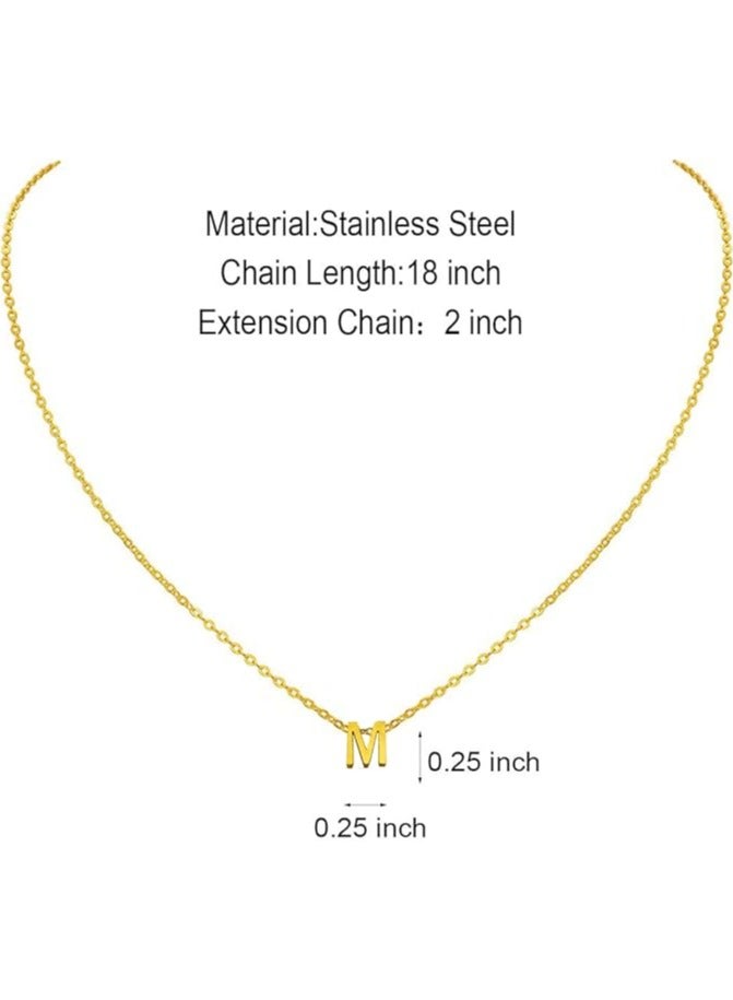 Radwa Azam Initial Necklace for Women, 18k Gold Plated Dainty Gold Letter Necklace, Personalized Initial Pendant Necklace Gold Choker Necklace for Women - Image 3
