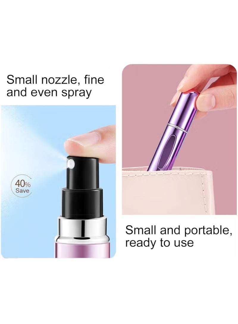 Shein Portable Refillable Perfume Atomizer Set, 10ml Travel Size, 4-Pack, Multi-Colour Metallic Finish - Image 3