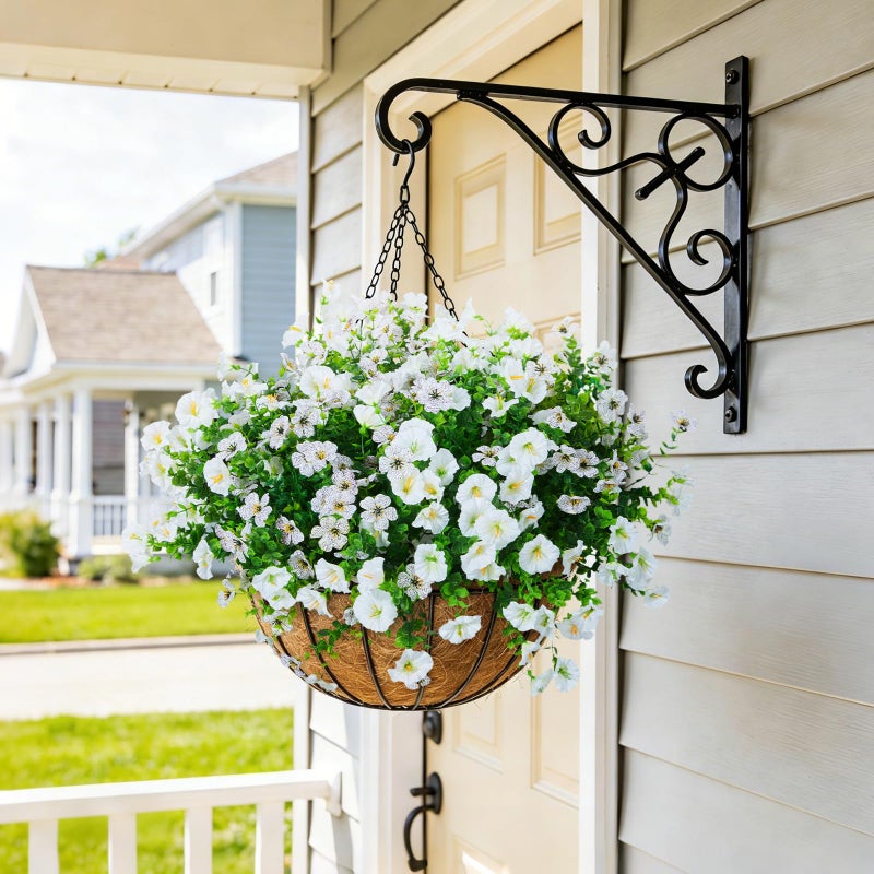 Hrobek Artificial Flowers for Outdoors Faux Plants Outside Indoor,Realistic UV Resistant Silk Fake Daisy Morning Glory for Home Patio Garden Back Yard Front Porch Decor Spring Summer(12 Bunches,White) - Image 5