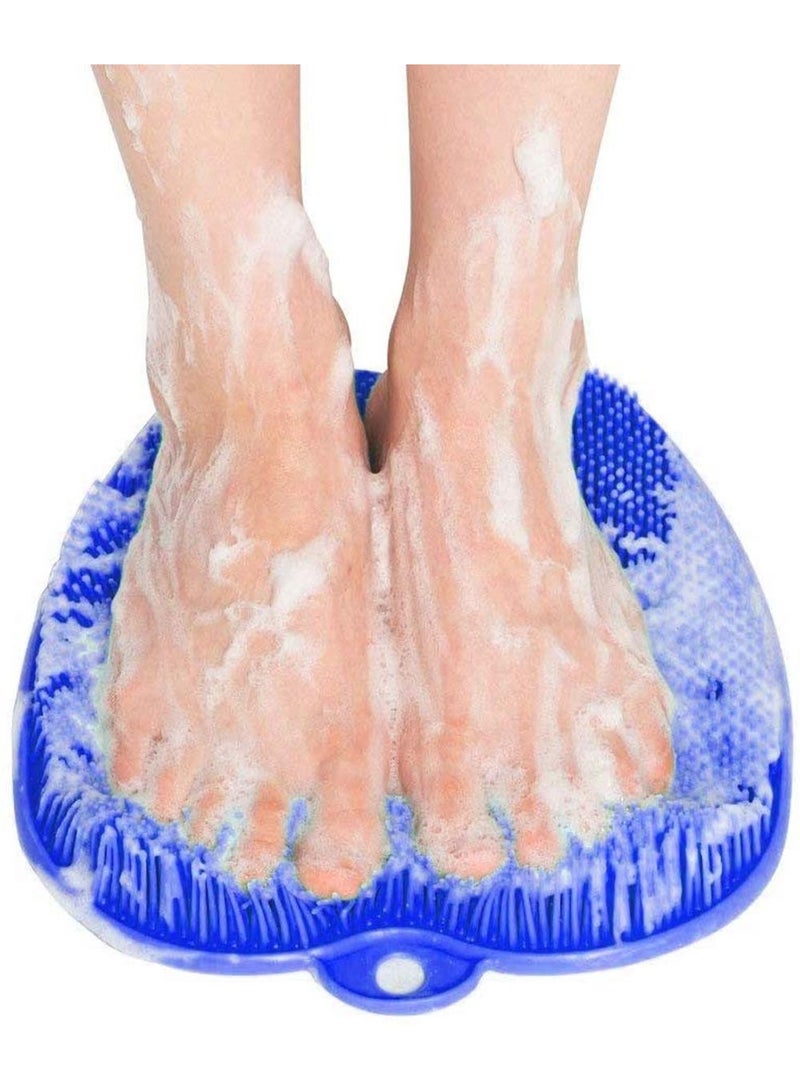 SYOSI Foot Scrubber Cleaner Massager Shower Brush with Non-Slip Suction Cups and Soft Acupressure Massage Mat for Care Circulation Reduces Pain - Image 1