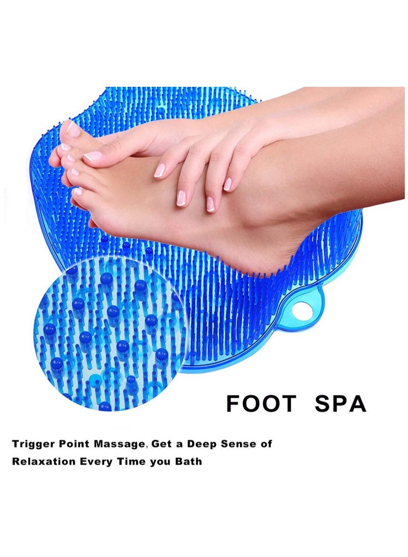 SYOSI Foot Scrubber Cleaner Massager Shower Brush with Non-Slip Suction Cups and Soft Acupressure Massage Mat for Care Circulation Reduces Pain - Image 3