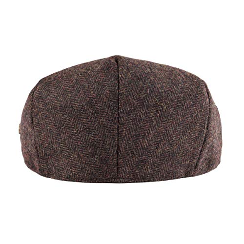 VOBOOM Men's Herringbone Flat Ivy Newsboy Hat Wool Blend Gatsby Cabbie Cap (Coffee, 7 5/8) - Image 4