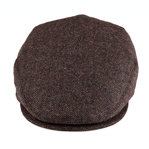 VOBOOM Men's Herringbone Flat Ivy Newsboy Hat Wool Blend Gatsby Cabbie Cap (Coffee, 7 5/8) - Image 3