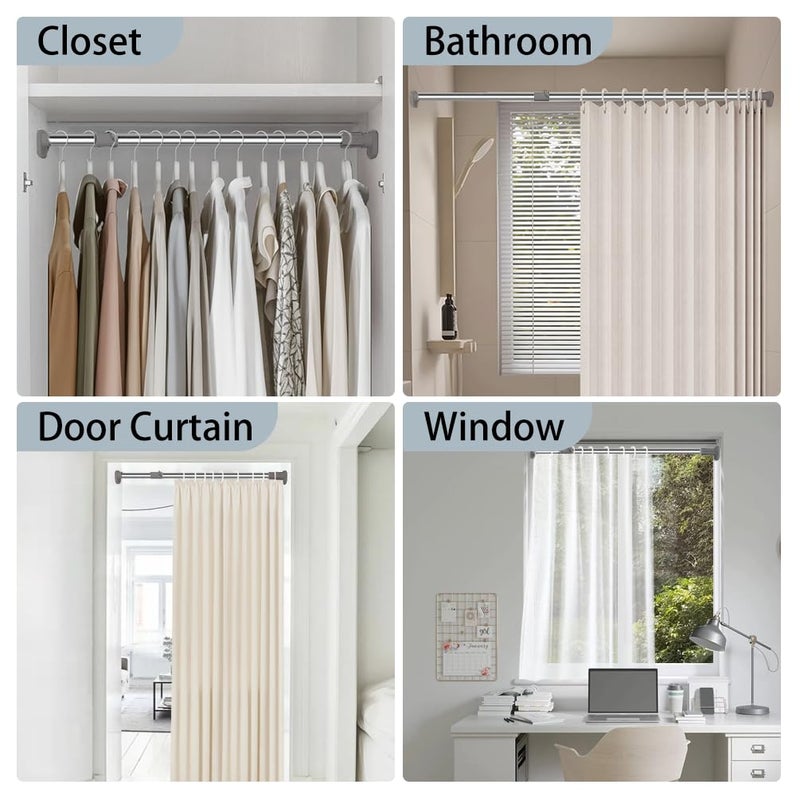 Hershii ستارة دش قابلة للتوسيع من هيرشي مع قضيب توتر برأس بيضاوي لتعليق الملابس على القضيب للدواليب، بدون حفر، بقطر أنبوب 25.4 مم - Image 4