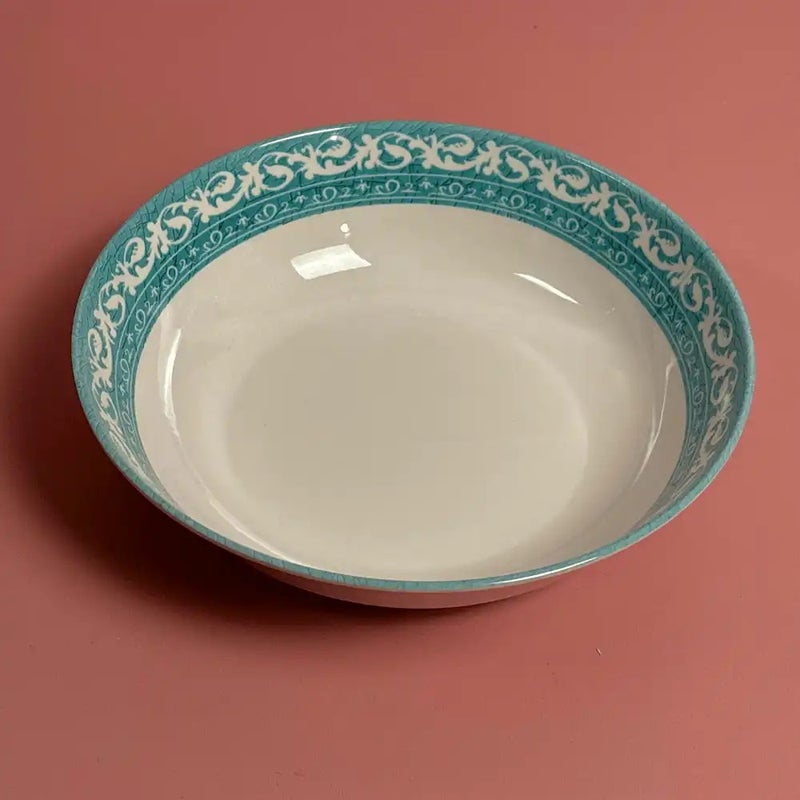 Sarvah Melamine 9 Inch Coring Ware Floral Designed Round Bowl- White