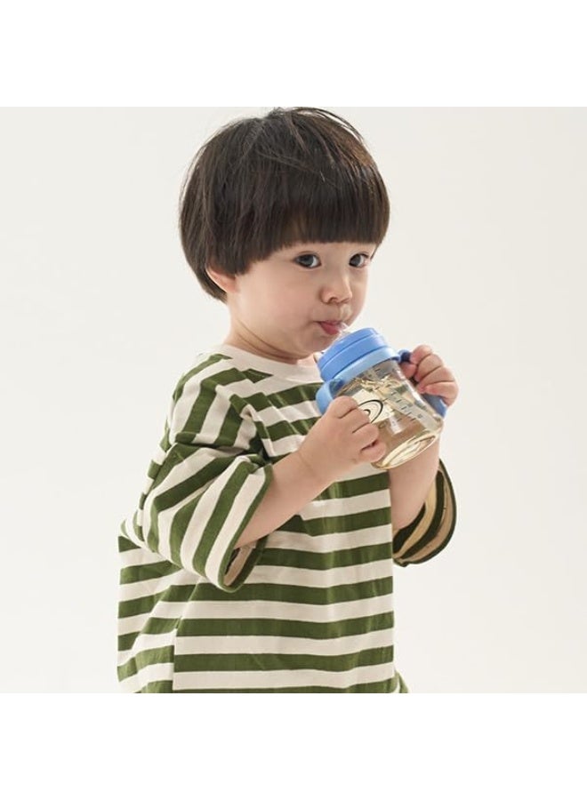 Grosmimi Spill Proof no Spill Magic Sippy Cup with Straw with Handle for Baby and Toddlers, Customizable, PPSU, BPA Free 6 oz (Sky blue) - Image 2