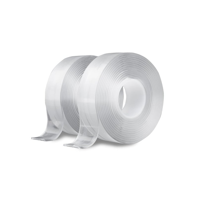 Neomate Double-Sided Heavy Duty Tape | Pack of 2 | Strong Adhesive Transparent Mounting Tape for Walls, Posters, Carpets | Home & Office Use - Image 1