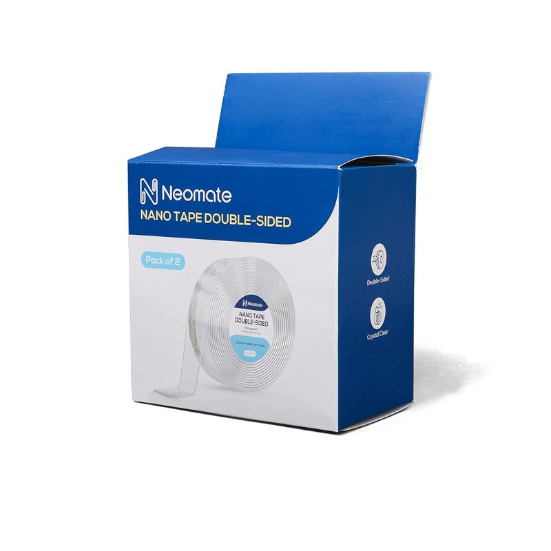 Neomate Double-Sided Heavy Duty Tape | Pack of 2 | Strong Adhesive Transparent Mounting Tape for Walls, Posters, Carpets | Home & Office Use - Image 3