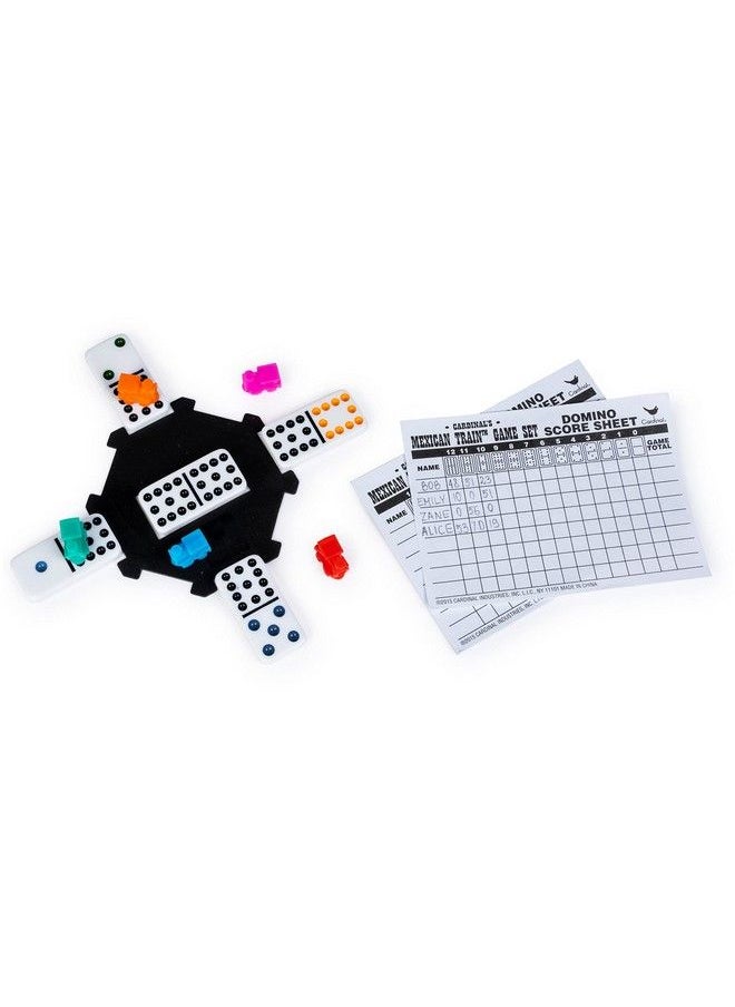 SPIN MASTER - Mexican Train Dominoes Set Tile Board Game In Aluminum Carry Case With Colorful Trains For Family Game Night For Adults And Kids Ages 8 And Up - Image 1