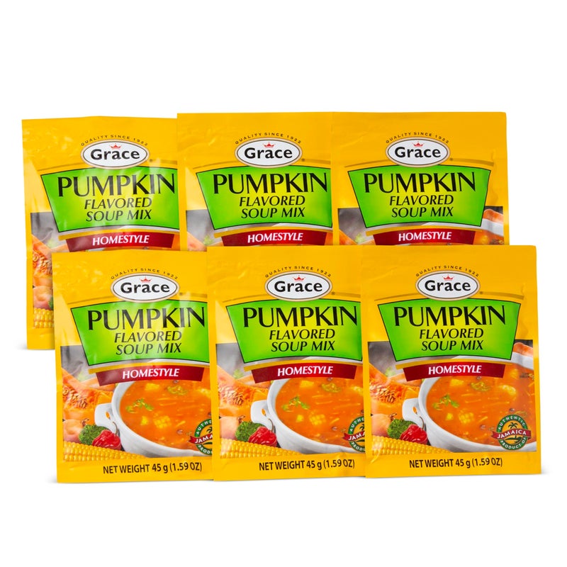 Grace Pumpkin Flavored Soup Mix 1.59oz - 6 Pack Homestyle Jamaican Soup Mix - Great for Caribbean Curry Soup - Image 1