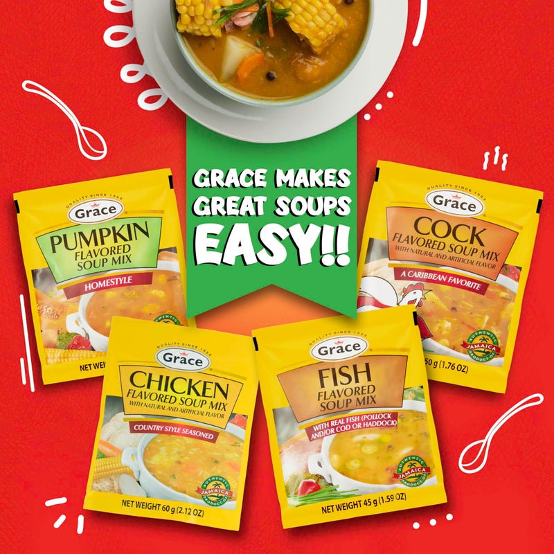 Grace Pumpkin Flavored Soup Mix 1.59oz - 6 Pack Homestyle Jamaican Soup Mix - Great for Caribbean Curry Soup - Image 4
