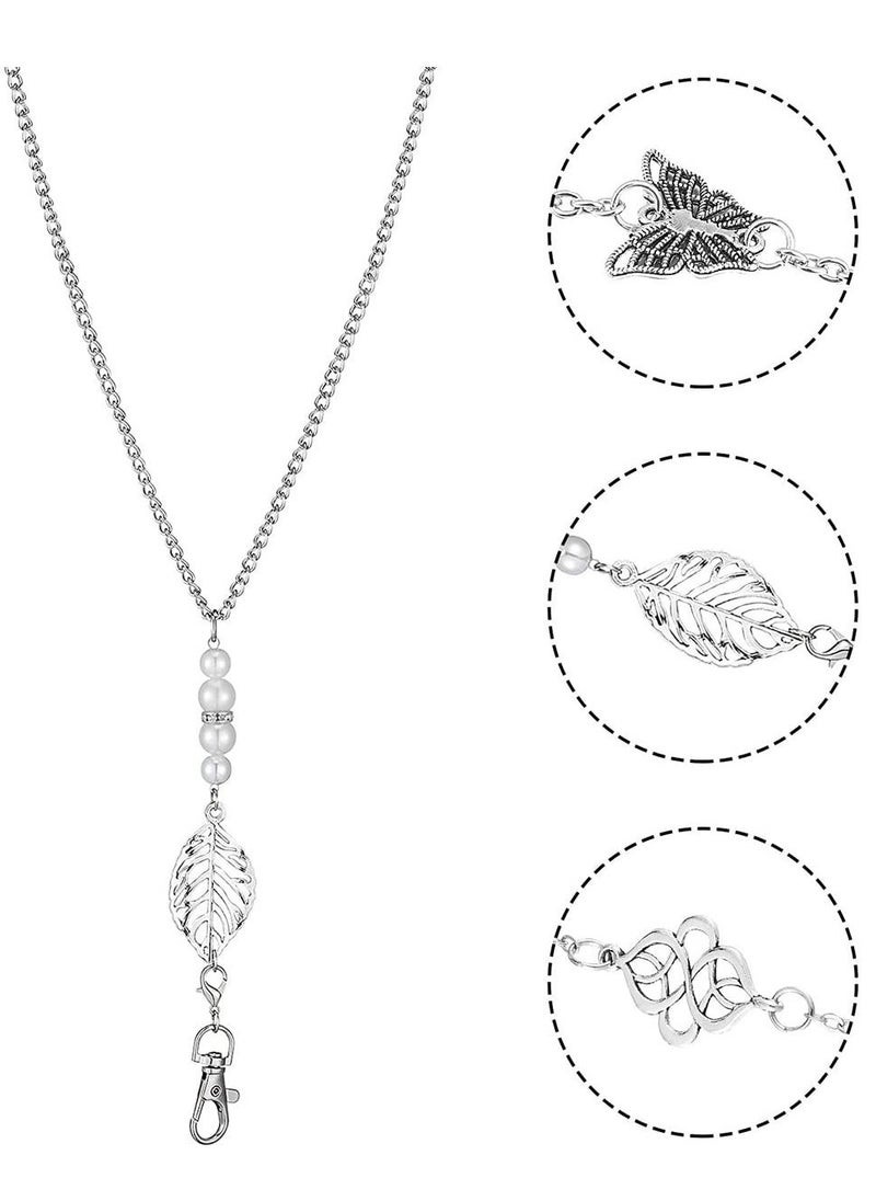 SYOSI Badge Lanyard Necklaces Set Badge Reel Lanyard Women Stainless Steel Chain with Buckle and  Transparent Waterproof ID Holder for Nurse Office Worker - Image 3