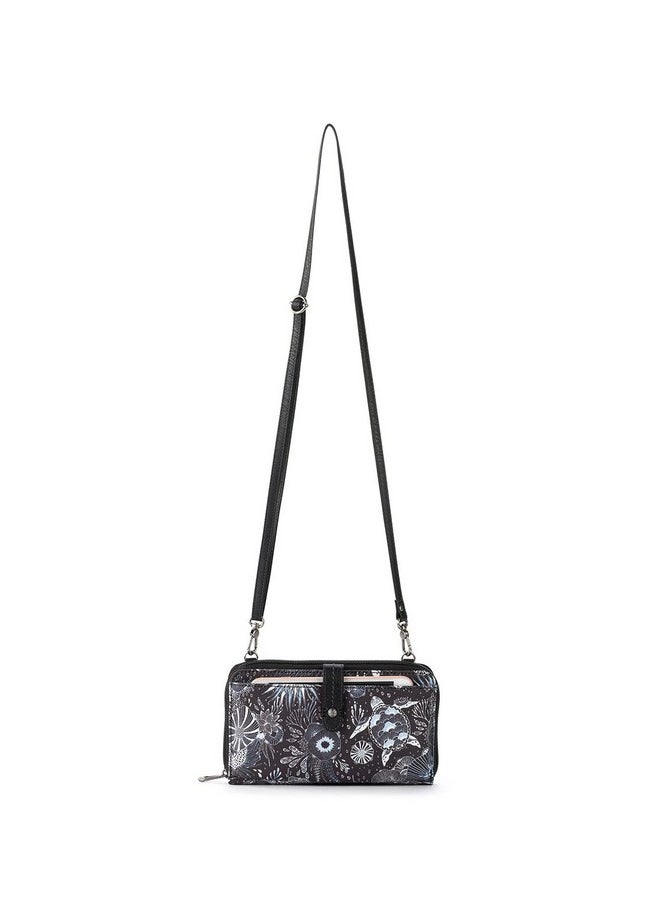 Sakroots Artist Circle Smartphone Crossbody In Eco Twill Detachable Wristlet Strap Midnight Seascape  - Image 1