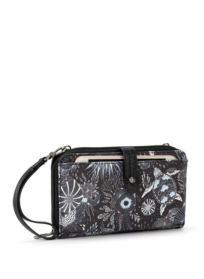 Sakroots Artist Circle Smartphone Crossbody In Eco Twill Detachable Wristlet Strap Midnight Seascape  - Image 2