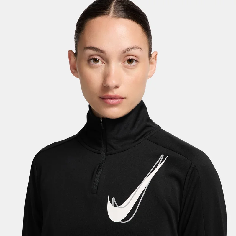 Nike Black Women's Swoosh Dri-FIT 1/2-Zip Mid Layer Running Top for Women | Best Price UAE