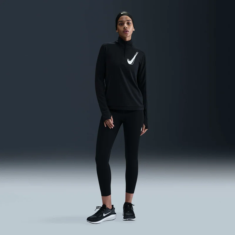 Nike Black Women's Swoosh Dri-FIT 1/2-Zip Mid Layer Running Top for Women | Best Price UAE