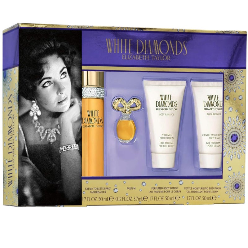 Elizabeth Taylor White Diamonds Perfume for Women EDT 4 Piece Gift Set 1.7 Ounce - Image 1