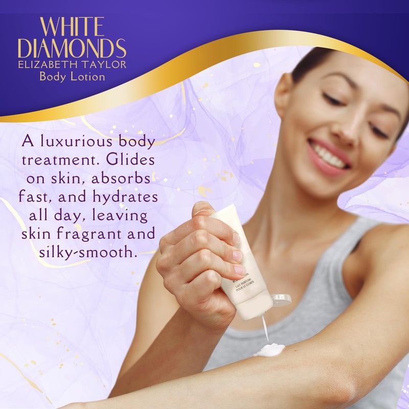 Elizabeth Taylor White Diamonds Perfume for Women EDT 4 Piece Gift Set 1.7 Ounce - Image 3