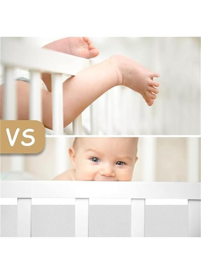 HOOKOR Cot Bumper - Breathable Crib Cushion Bumpers Pads, Mesh Liner for Full-Size Cribs, Baby Crib liner Safe Cushioned Protective Pads for Newborn Toddlers Boys Girls (Grey) - Image 4