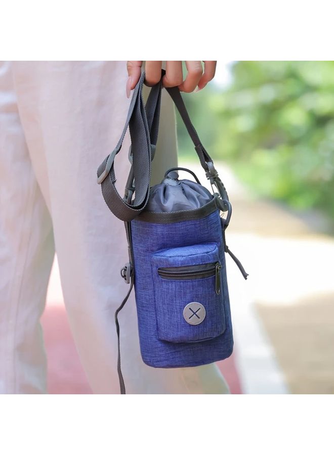 حقيبة تدريب الحيوانات الأليفة الوردية مع حقيبة براز مدمجة وحزام قابل للتعديل للمشي والسفر - Image 5