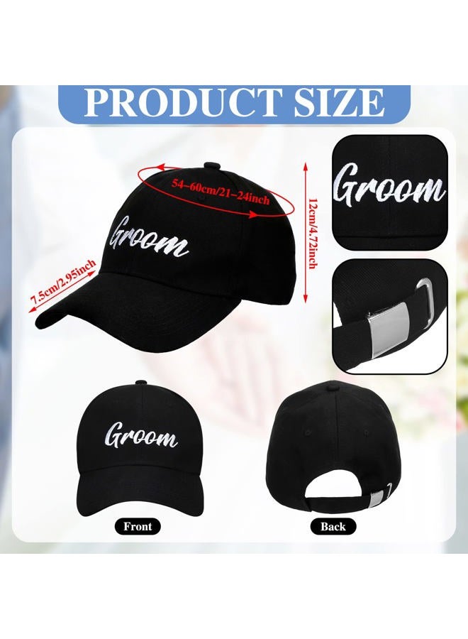 Tisancy 4 Pieces Wedding Gifts for Newlyweds Beach Bride and Groom Caps Matching Bride Hat Married Novelty Can Cup Cooler for Couples Engagement Honeymoon Wedding Party, Black and White, One size - Image 2