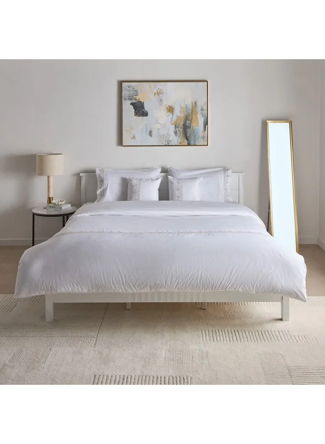 Home Box White Haven Grande Affordables 5-Piece Cotton Border Embroidered King Comforter Set 220 x 240 cm