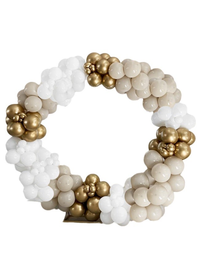Souvenir Souq 147Pcs Premium White, Gold & Off-White Balloon Garland Arch Kit with 18-inch Large Balloons | Latex Party Balloons Set with Accessories for Birthday, Baby Shower, Wedding & Anniversary Decoration - Image 4