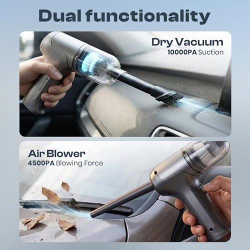 Lapcare 2-in-1 Wireless Vacuum Cleaner & Air Blower | 10kPA Suction, 4500PA Blowing Force, 60W Power | 4000 mAh Battery, HEPA Filter, for Car, Home & Pet Hair - Image 3