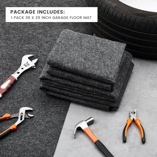 Datanly 1 Pcs 29 x 36 Inch Garage Floor Mat Oil Spill Mat Oil Absorbent Pads Reusable, Washable, Waterproof Backing Contains Liquids, Protects Garage Floor or Driveway Surface, Black - Image 3