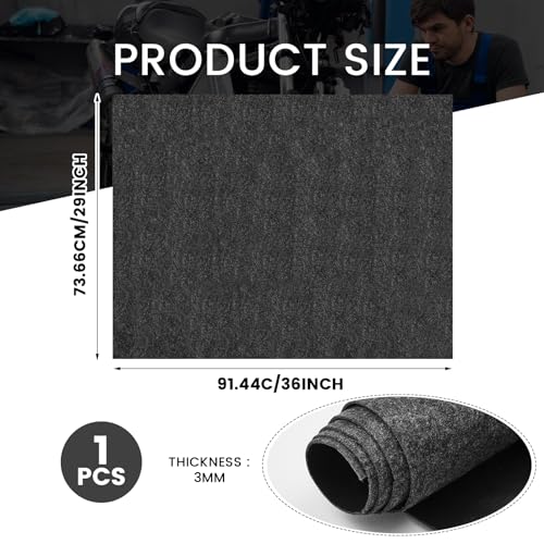 Datanly 1 Pcs 29 x 36 Inch Garage Floor Mat Oil Spill Mat Oil Absorbent Pads Reusable, Washable, Waterproof Backing Contains Liquids, Protects Garage Floor or Driveway Surface, Black - Image 2