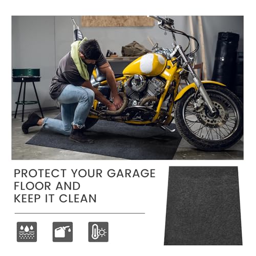 Datanly 1 Pcs 29 x 36 Inch Garage Floor Mat Oil Spill Mat Oil Absorbent Pads Reusable, Washable, Waterproof Backing Contains Liquids, Protects Garage Floor or Driveway Surface, Black - Image 5